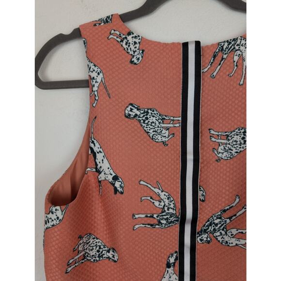 Anthropologie Hutch Top Dalmatian Crop Dog Novelty Stripe Pink Preppy Size 6 - Picture 8 of 13
